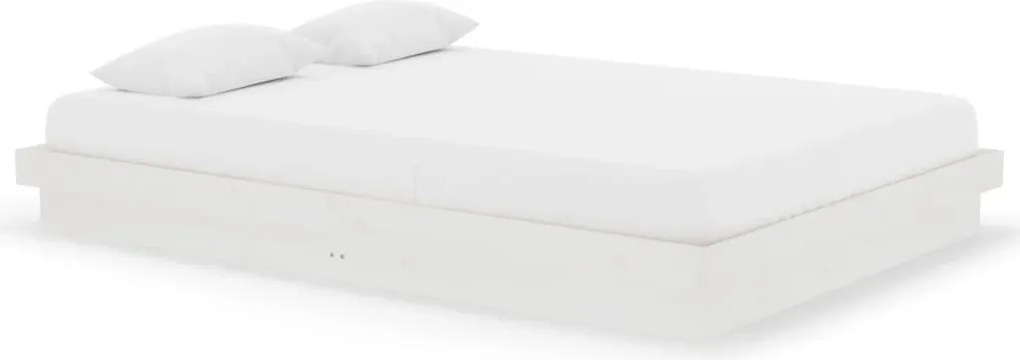 vidaXL Cadru de pat, alb, 140x200 cm, lemn masiv