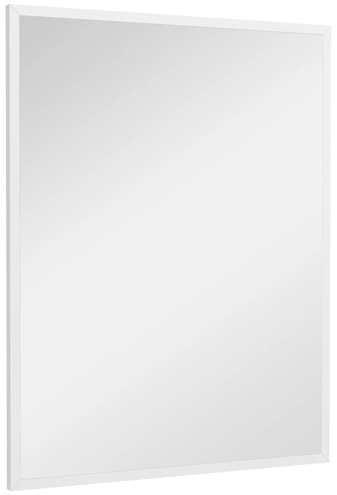 HOMCOM Oglindă Dreptunghiulară de Baie 70x90 cm Oglindă de Perete Decorativă pentru Living Antreu Hol Orizontală sau Verticală Albă | Aosom Romania