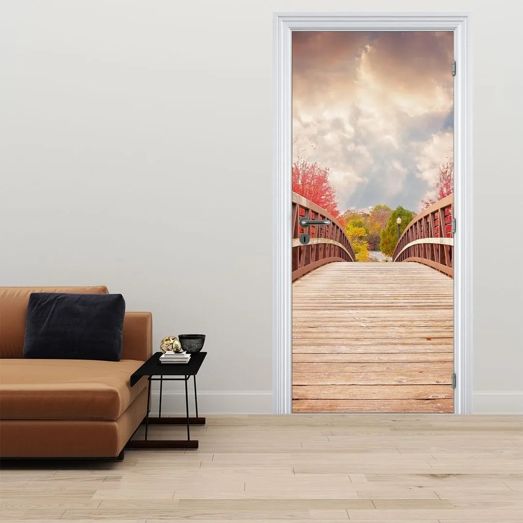 Fototapet pentru ușă - Pod din lemn (95x205cm)