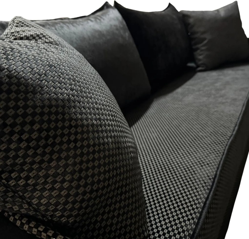 Canapea LARISA extensibila, 3 locuri, lada de depozitare, stofa maro inchis, 220x95x85 Stofa, Maro închis