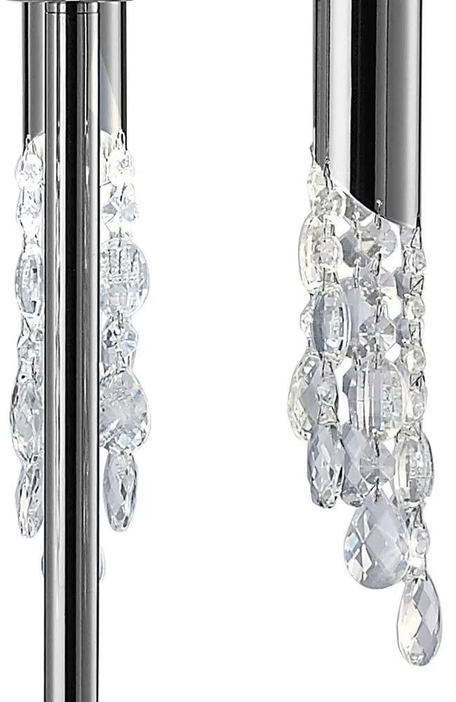 Lampadar elegant Tiffany crom/ abajur alb