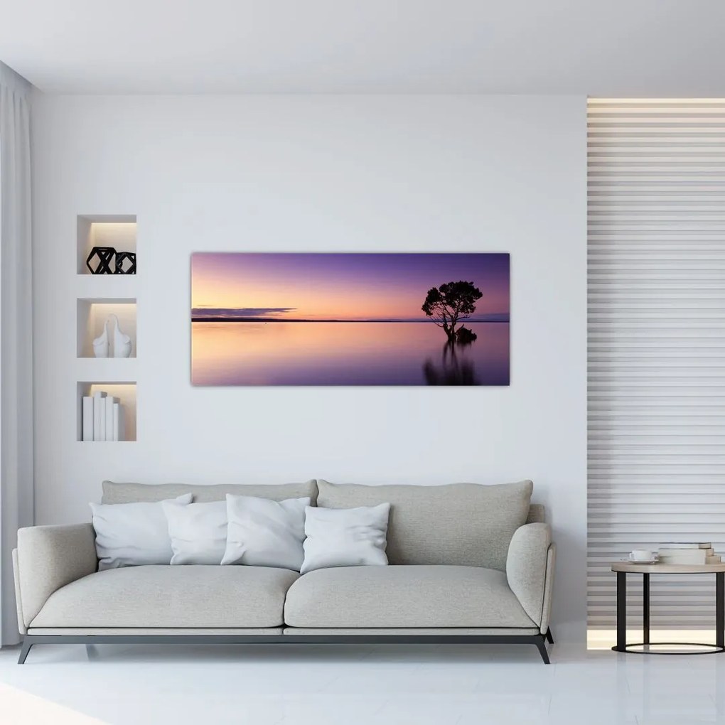 Tablou cu nivelul apei la răsăsrit de soare (120x50 cm)
