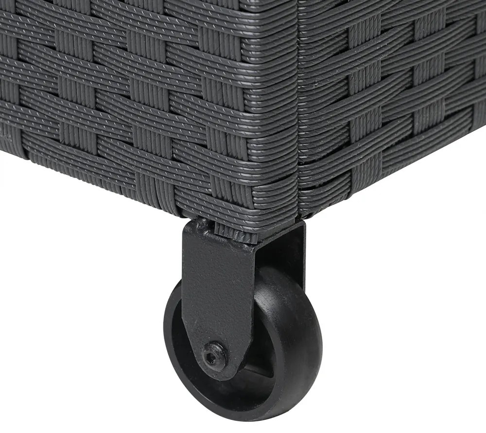 Deuba Cutie de depozitare din ratan cu roti 150 cm - neagra