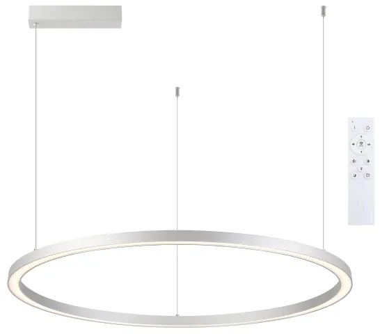 Brilagi - Lustru LED dimabil PORTOFINO, pe cablu, LED/98W/230V, argintiu + telecomandă