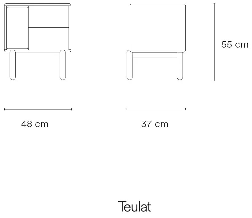 Noptieră gri închis Corvo - Teulat
