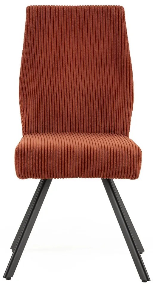 Scaune de dining portocalii 2 buc. din catifea reiată Anibal – Marckeric