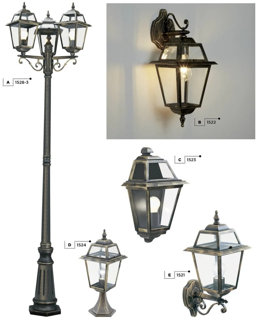 Aplica de perete exterior stil traditional IP44 New Orleans 1522 SRT