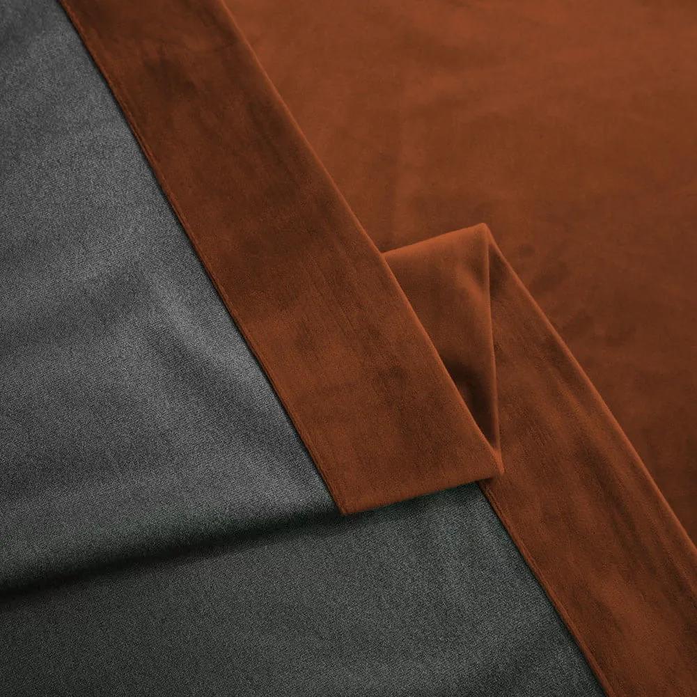 Set draperie din catifea blackout cu rejansa din bumbac tip fagure, Madison, densitate 700 g/ml, Sepia, 2 buc