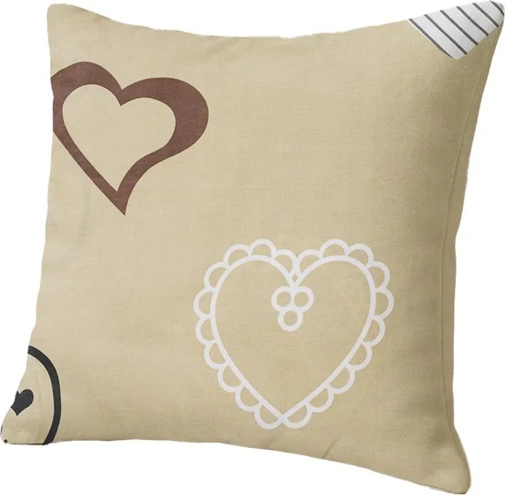 Husa de perna din bumbac DEAMON POLY 45x45 cm, bej