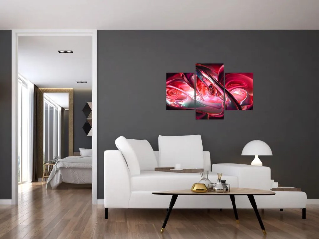 Tabloul fractalilor în roșu (90x60 cm)