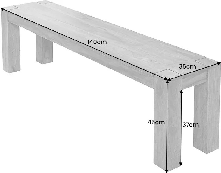 Banca din lemn de trandafir Sheesham, Makassar 140cm A-15521 VC