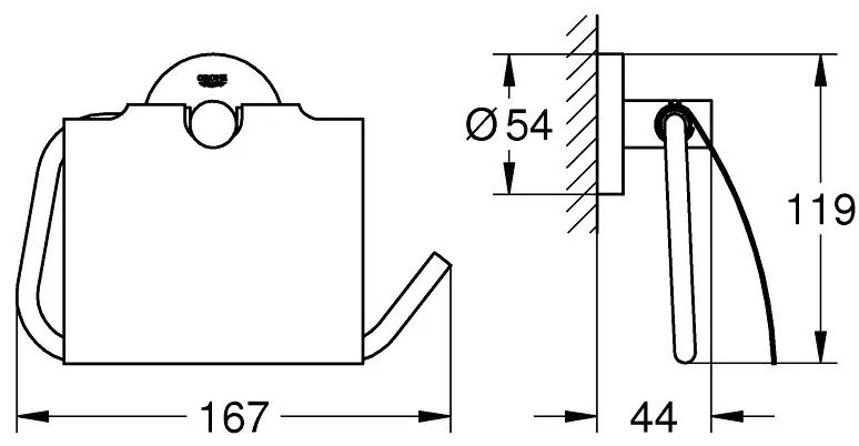 Grohe Essentials Suport hartie igienica cu aparatoare, antracit (hard graphite)