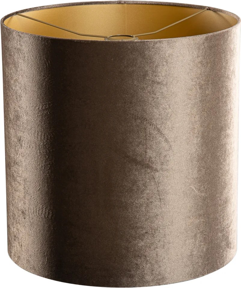 Abajur din catifea maro cu interior auriu 40/40/40