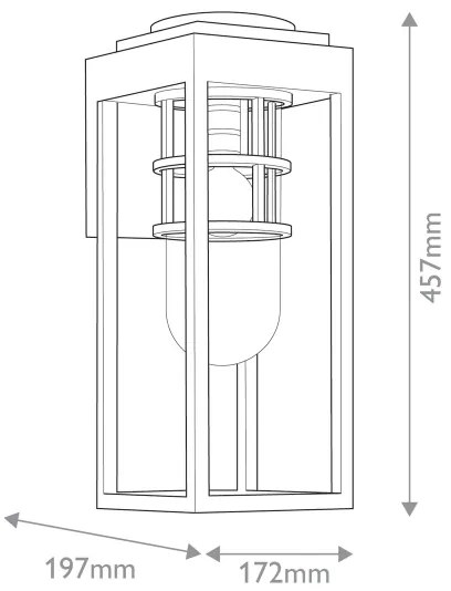 Kichler KL-HONE-M-BKT - Aplica de perete pentru exterior HONE M, 1x E27, 60W, 230V, IP44