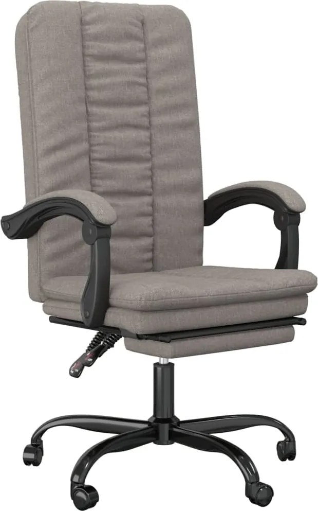 vidaXL Fotoliu de birou rabatabil, gri taupe, textil