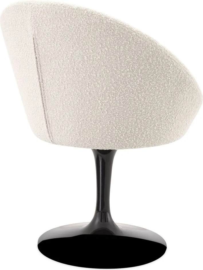 Scaun pivotant design elegant LUX O'Neill, boucle crem 114953 HZ