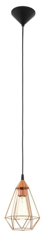 EGLO Pendul TARBES cupru / negru 17/110 cm