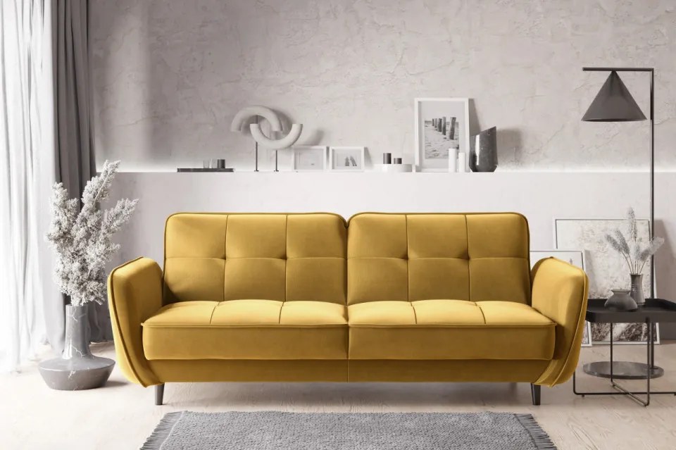 Canapea tapitata, extensibila, cu spatiu pentru depozitare, 220x83x90 cm, Bellis 03, Eltap (Culoare: Cafeniu Pepit / Nube 5)