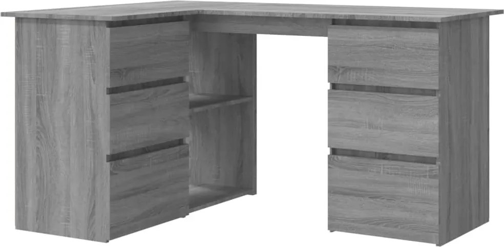 vidaXL Birou de colț, gri sonoma, 145x100x76 cm, lemn prelucrat