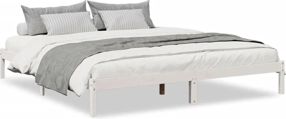vidaXL Cadru pat foarte lung fără saltea alb 200x210 cm lemn masiv pin
