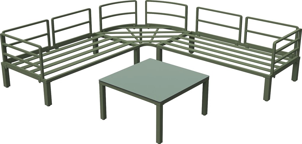 Set mobilier de grădină 4-5 locuri, Bej | Aosom Romania