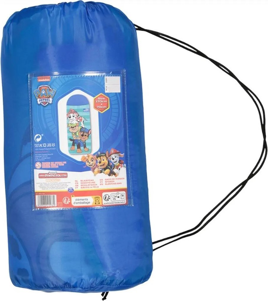 Sac de dormit pentru copii PAW PATROL 170x70 cm, albastru