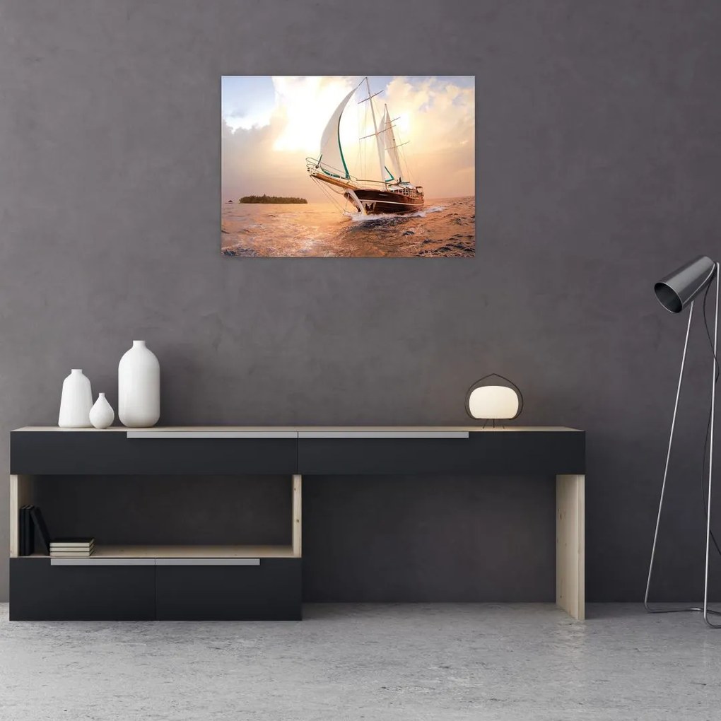 Tablou cu iaht (70x50 cm)