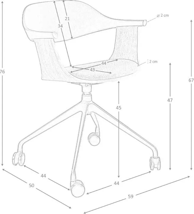 Scaun de birou pivotant design modern Gris-Negro