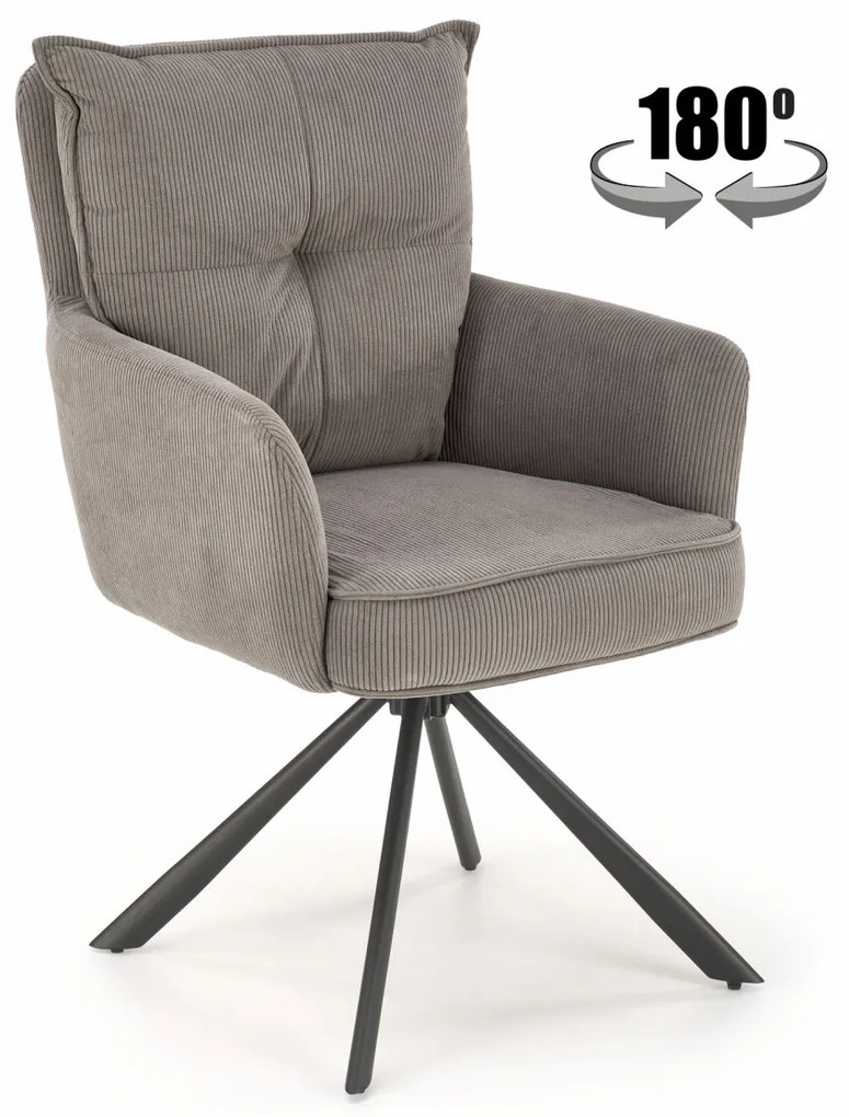 Scaun rotativ K528 velvet gri