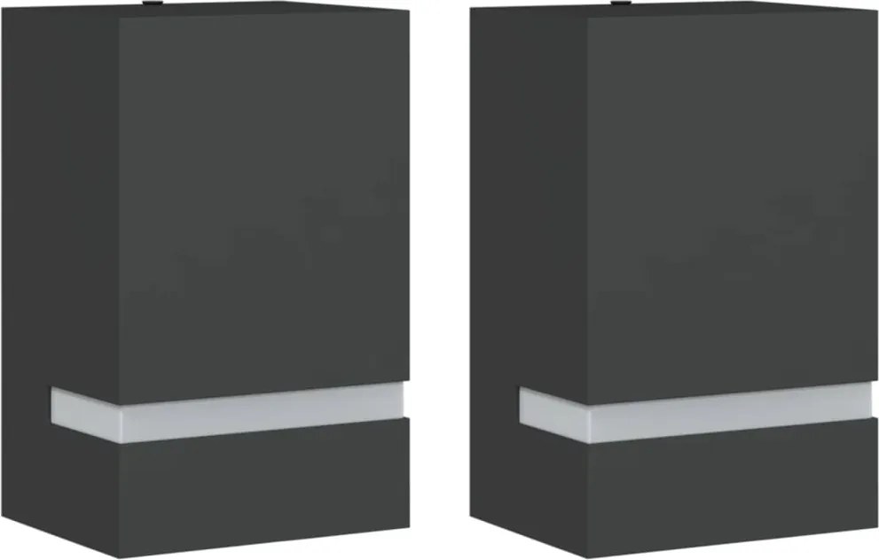 vidaXL Corpuri de iluminat exterior de perete 2 buc argintiu oțel inox