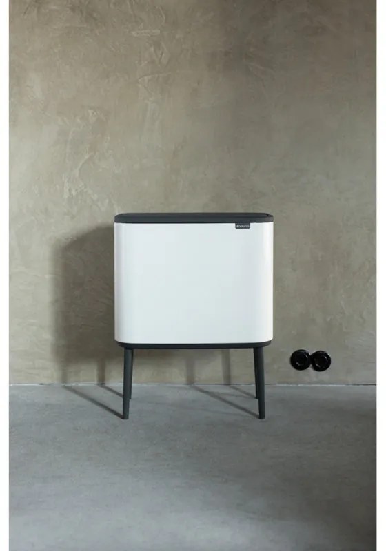 Cos de gunoi Brabantia Bo Touch 651110, 11+23 L, Deschidere lina si silentioasa, Deschidere mare, Alb
