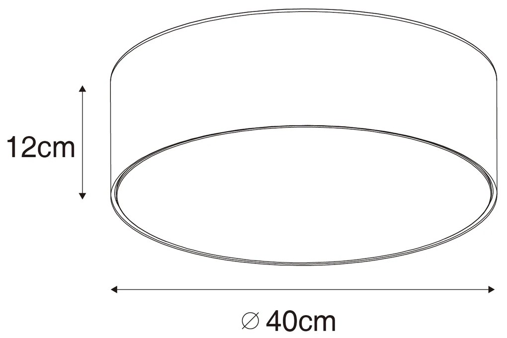 Plafoniera moderna roz 40 cm cu interior auriu - Drum