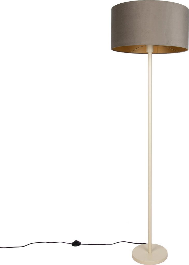 Lampă de podea Japandi Bej cu abajur taupe și interior auriu 50 cm - Simplo