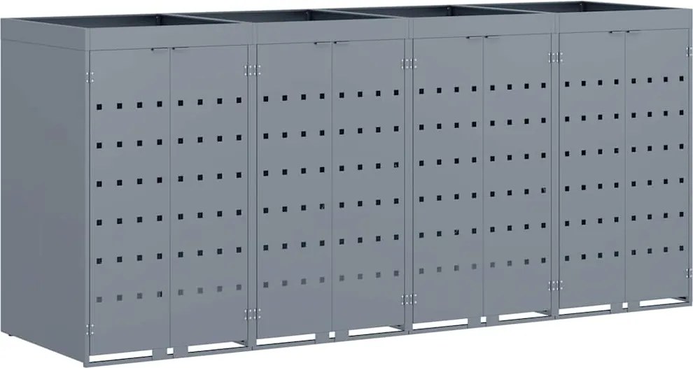 vidaXL Depozitare pentru 4 pubele Wheelie Gri deschis