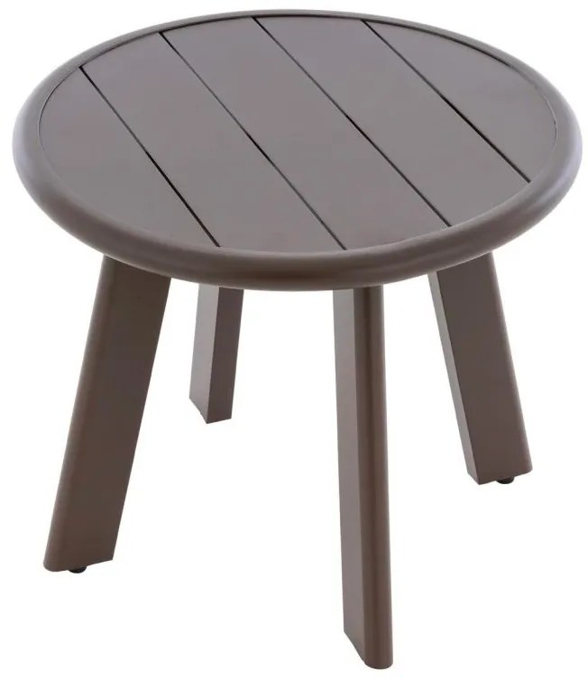 Masă rotundă din aluminiu, maro închis