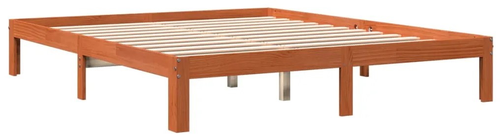 844174 vidaXL Cadru de pat, maro ceruit, 180x200 cm, lemn masiv de pin