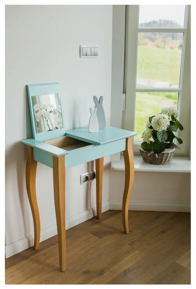 Masă de toaletă cu oglindă Ragaba Dressing Table, lungime 105 cm, gri grafit