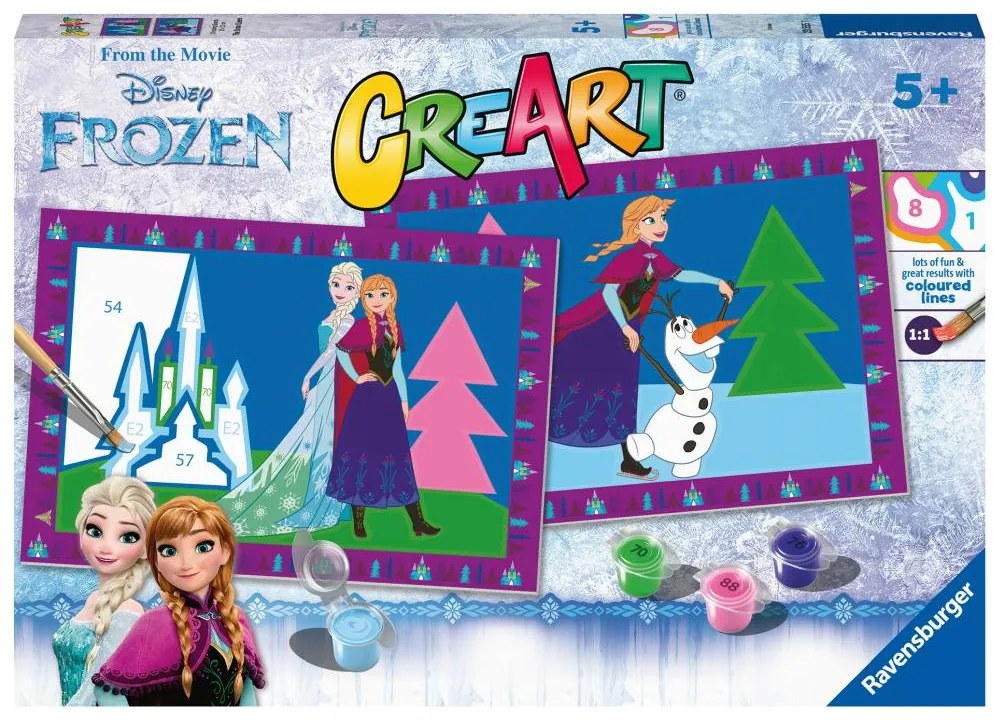 CREART PICTURA PE NUMERE PENTRU COPII 2 SABLOANE DISNEY FROZEN - RAVENSBURGER (RVSPBN23555)