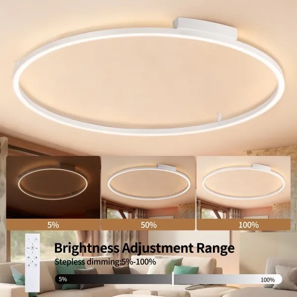 Brilagi - Lampă LED dimabilă PORTOFINO LED/85W/230V Ø 120 cm albă + telecomandă