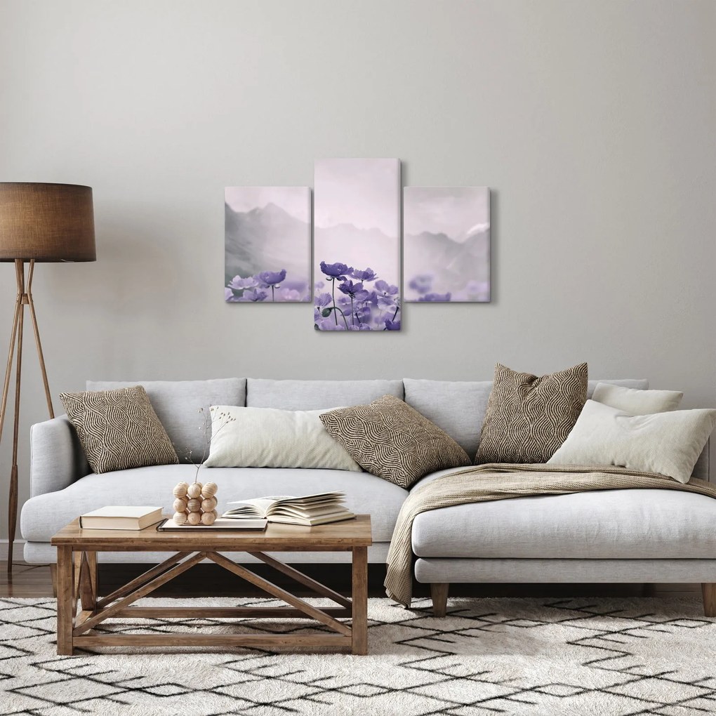 Tablou - Flori mov în munți (90x60 cm)