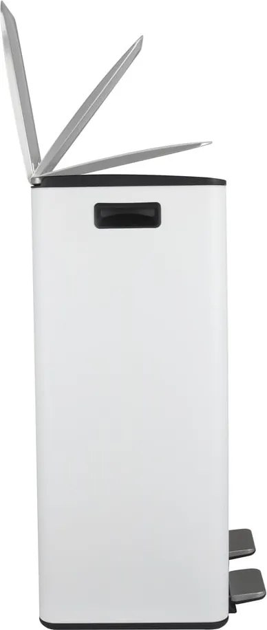Coș de gunoi alb mat pentru reciclare/cu pedală 2x30 l din oțel Aliya – Spirella