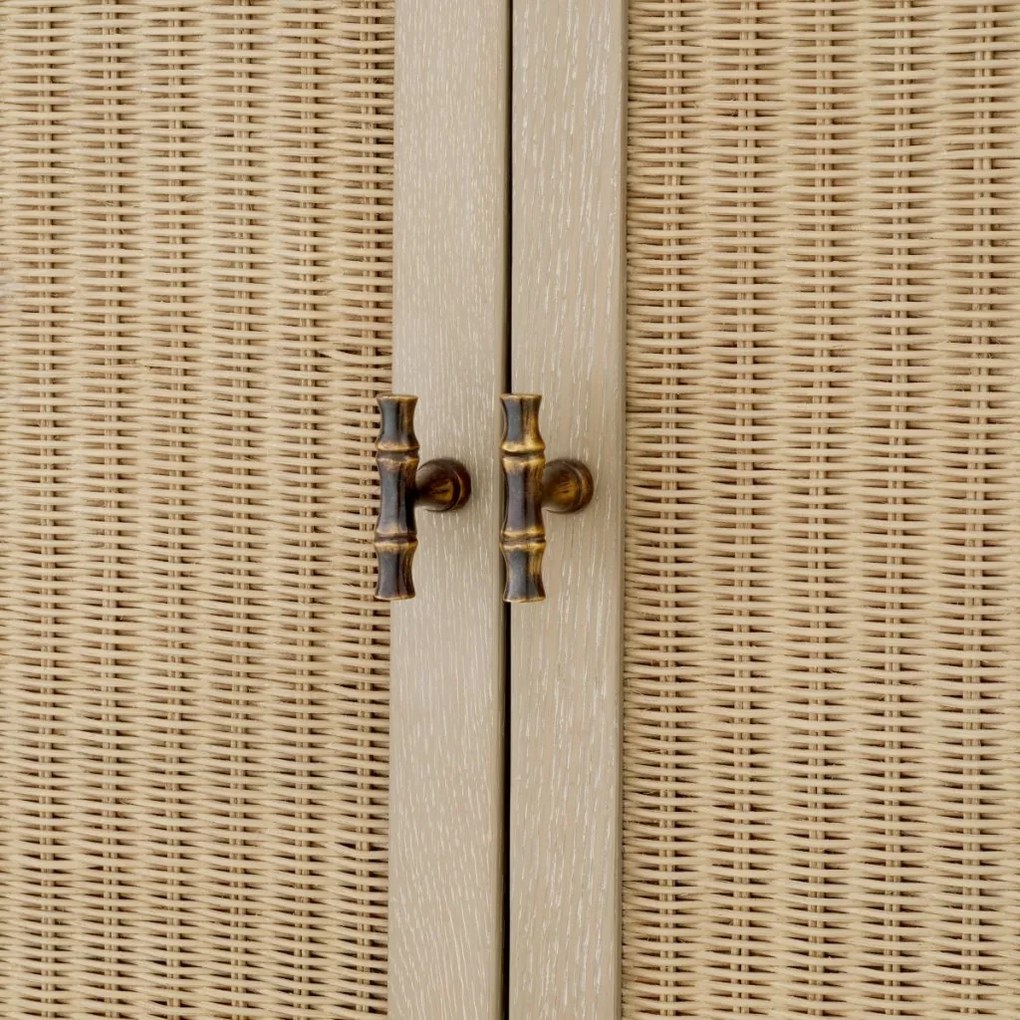 Dulap de Bar Design LUX, Lemn, Rattan, Borchard stejar albit