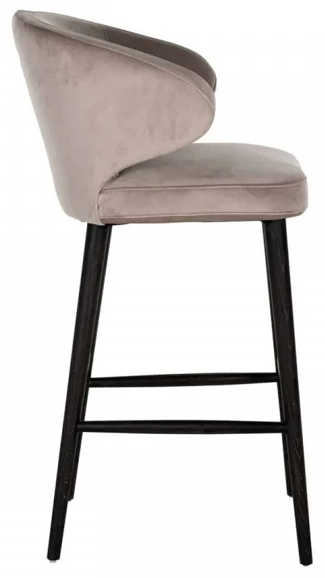 Scaun de bar tapitat Indigo gri deschis
