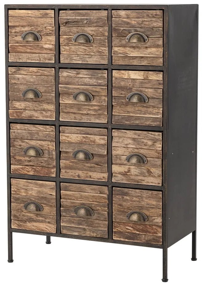 Comodă neagră/maro din metal 60,5x92x33,5 cm Matteo – Bloomingville