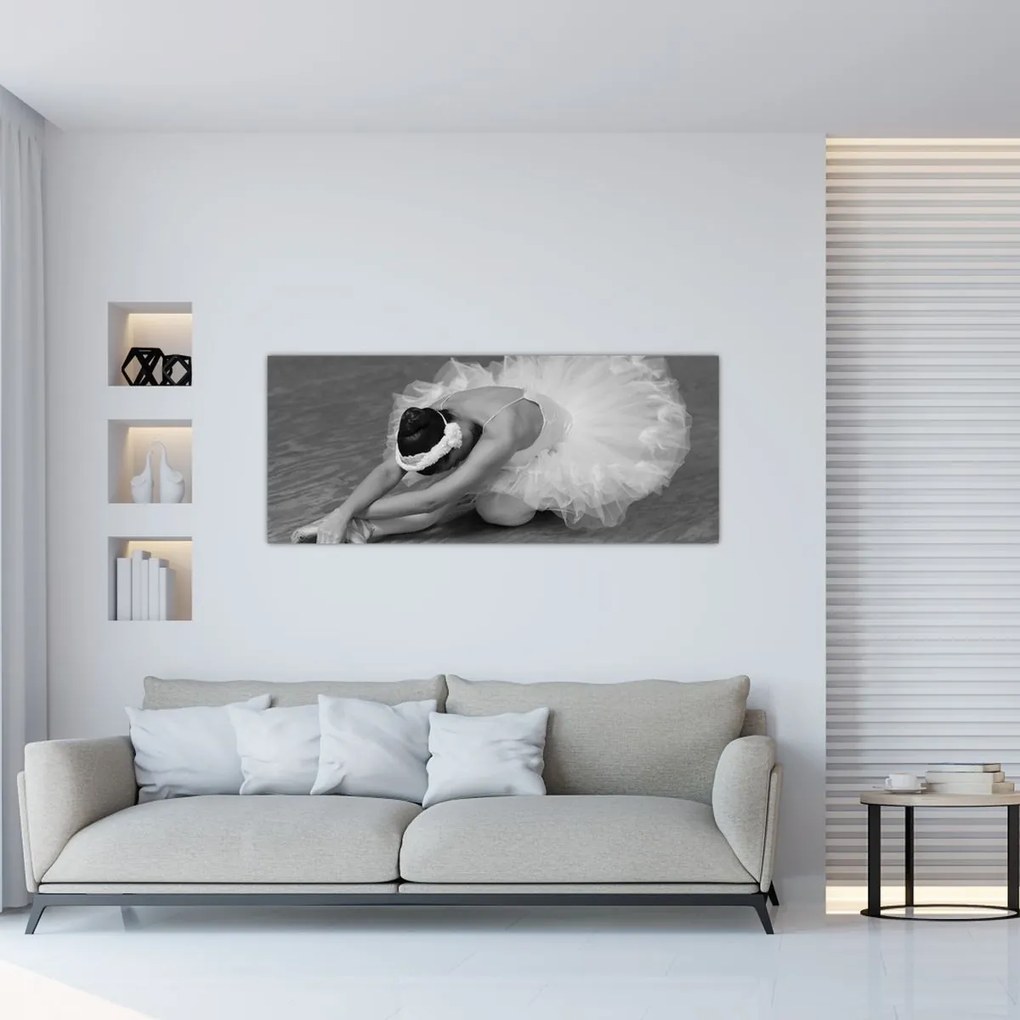 Tablou - Balerină, alb-negru (120x50 cm)