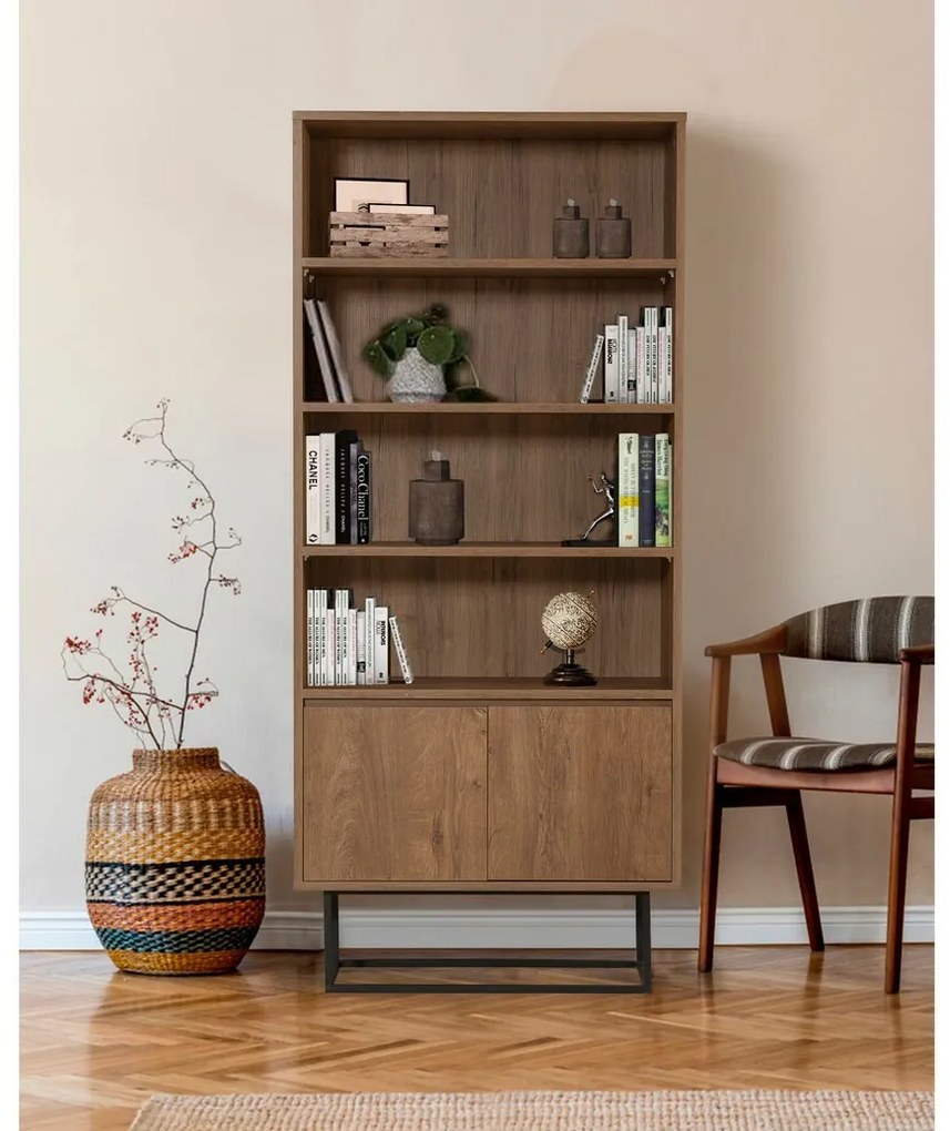 Bibliotecă Rea Black and Walnut
