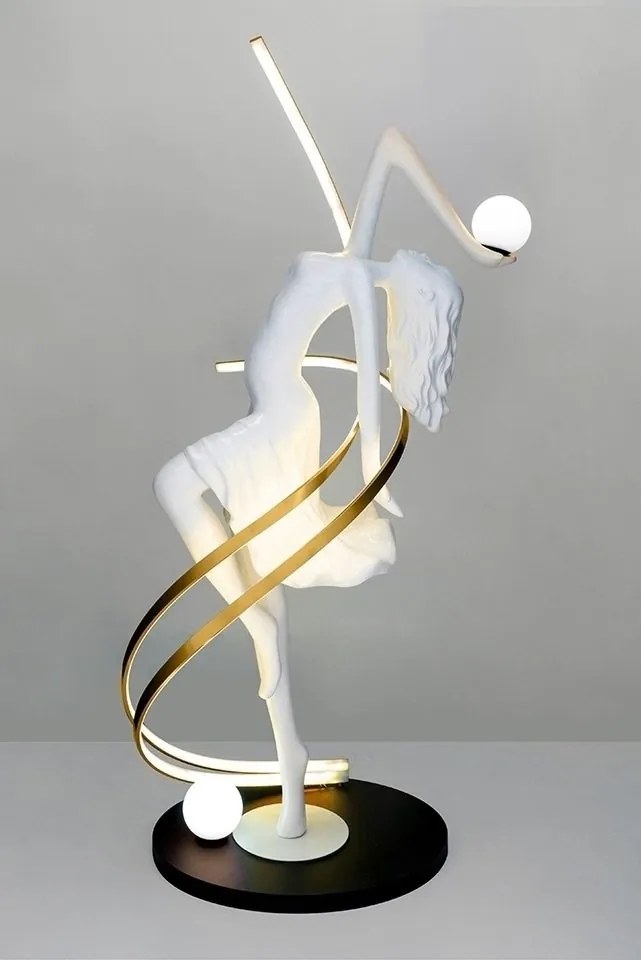 Lampa de podea decorativa cu design original cu LED RGB Balerina White