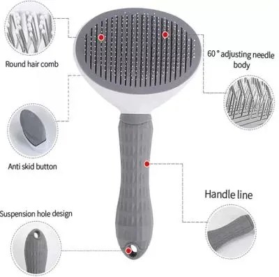 Perie inovatoare  pentru pieptanat blana PETBRUSHY - gri
