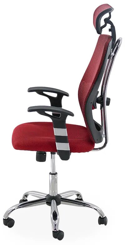 Scaun ergonomic OFF 988 vișiniu, tetieră și suport lombar reglabil