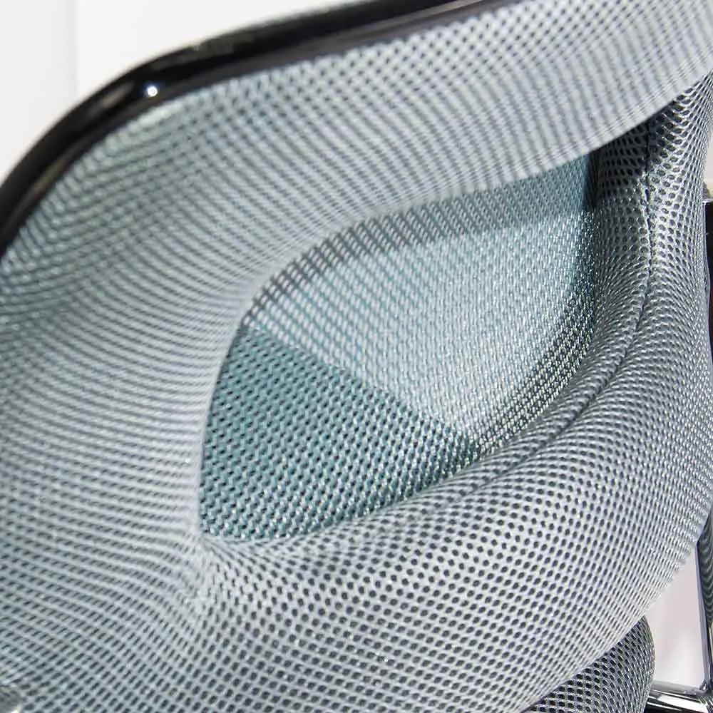 Scaun vizitator gri HRC613F din mesh respirabil si cadru metalic cromat